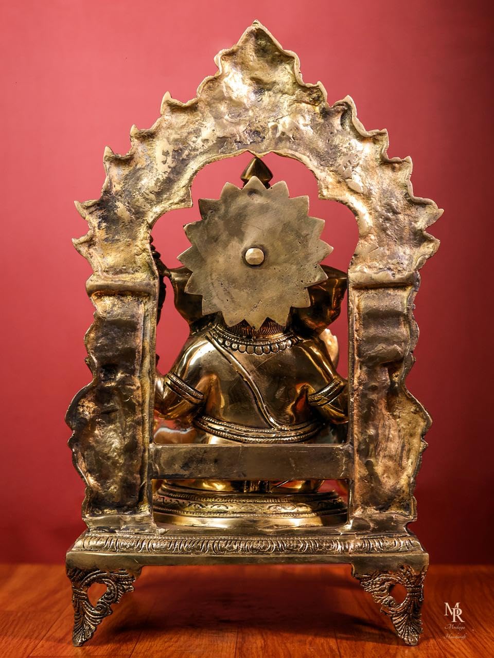 Brass Ganesha Statue With Mosaic, 43 Cm Brass Ganesh Statue, Ganpati Idol, Good Luck Gift For New Beginnings, House Warming Gift